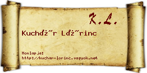 Kuchár Lőrinc névjegykártya